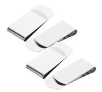 Angoily 4pcs Metal Wallet Portable Stainless Small Clip for Cards Storage Lightweight Money Clip Multi-Function Fixing Clamp for Outdoor Use