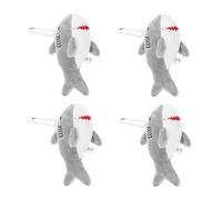 Angoily 4PCS Mini Plush Shark Keychain Soft Cartoon Animal Bag Charms for Party Favors Lightweight Backpack Pendant Adorable Grey Shark Accessories for Birthday