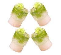 Angoily 4pcs Miniature Dollhouse Resin Fruit Tea Cups Realistic Tiny Pretend Play Drink Accessories for Childrens Kitchen Decor and Family Interaction
