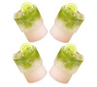Angoily 4pcs Miniature Fruit Tea Cups for Dollhouse Kitchen Decor Realistic Mini Beverage Models for Pretend Play Creative Roleplay Enhancing Family Interaction and Cognitive Development