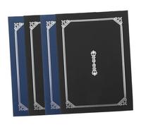Angoily 4Pcs Multi Use Certificate Paper Holders with Creative Silver Foil Design Award Covers for Diplomas Recognition Graduation and Document Protection