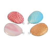 Angoily 4pcs Natural Agate Pendant Large Water Drop Shape Crystal Charm for DIY Jewelry Making of Stone Pendants for Necklace and Bracelet Accessories