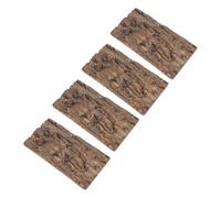 Angoily 4pcs Natural Cork Bark Sheets Backboard, 10x20cm Real Tree Bark for Reptile Terrarium Habitat Decor, Mossy Landscape Background for Snake, Lizard, Gecko, and Amphibian Enclosures