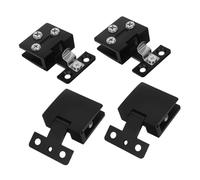 Angoily 4Pcs No Drill Glass Door Hinges for Tempered Glass Zinc Alloy Cabinet Clips for Wine Cabinets Display Shelves Silent and Tool Installation