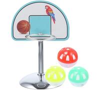 Angoily 4pcs Parrot Basketball Hoop Set with Metal Stand Medium Size Bird Training Educational for Cockatiels Budgies African Grey and Macaw Enrichment Random Color Random Color