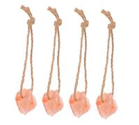 Angoily 4pcs Pink Salt Lick Blocks with Holder for Horses Goats Cattle Deer Natural Mineral for Livestock Health and Growth Convenient Individual Bricks