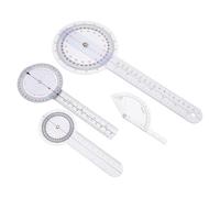 Angoily 4Pcs Plastic Goniometer Protractor Set for Orthopedic Joint Measurement, Multi-Angle Rotary Angle Ruler with Finger Gauge for Medical Diagnosis and Physical Therapy