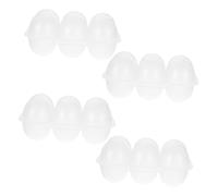Angoily 4pcs Portable Egg Holder Compartment Clear Plastic Storage Box with Airtight Lid for Refrigerator and Outdoor Use Reusable Washable PP Egg Organizer for Camping and Kitchen