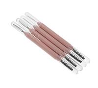 Angoily 4pcs Portable Eyelash Comb and Lash Separator Tool with Dust Cover, Stainless Steel and Nylon Makeup Brush Set for Sensitive Skin, for Travel and Setting