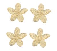 Angoily 4pcs Retro Petal Cabinet Handles Gold Zinc Alloy Single Hole Drawer Pulls Vintage Flower Knobs for Closet Dresser Wardrobe Furniture Upgrade