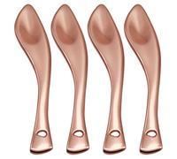 Angoily 4pcs Rose Gold Facial Cream Spoons Set Metal Eye Cream Applicators Cosmetic Spatulas for Precise Face Beauty Scoop Women’s Skincare Tool and Balm Application