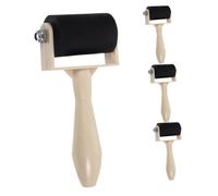 Angoily 4Pcs Rubber Printmaking Rollers with Plastic Handles Ink Rolling Tools for Craft Painting and DIY Art Accessories Portable Lightweight