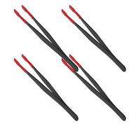 Angoily 4pcs Rubber Tips Tweezers for Stamp Collecting Coin Handling Paper Money Sorting Stainless Steel Flat Tip Hand Tools for Hobbyists Gentle Grip Precision Craft Tweezers