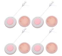 Angoily 4pcs Screen Cleaner Cleaning Cloth Macaron Shape Lightweight Pp Silicone Phone Lens Cleaner with Lanyard Portable for Backpacks and On-the-go Use