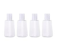 Angoily 4pcs Set 30ml White Refillable Bottles with Flip-cap and Keychain Carriers, Neoprene Material, Reusable Protective Hand Bottles for Soap and Lotion, for Stocking Stuffers