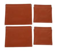Angoily 4pcs Small Pu Leather Jewelry Pouches with Snap Closure, Stylish and Practical Makeup Organiser Bags for Daily Use, Portable Travel Cosmetic Bags with Easy Access Operation