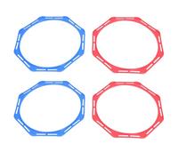 Angoily 4pcs Soccer Agility Training Rings Set, 40cm Red and Blue Plastic Octagon Speed Circles for Football Basketball Fitness Drills, Practice Soccer Rings for Speed and Coordination