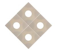 Angoily 4pcs Square Shower Flange Cover Plates Self-Adhesive Wall Hole Caps Decorative Pipe Wall Escutcheons for Bathroom Plumbing Fixtures Gold