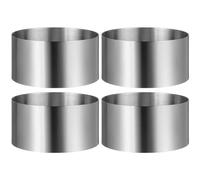 Angoily 4PCS Stainless Steel Cookie Cutters, Round Pastry Cutters, Circle Biscuit Cutters for Making Donut Pies Scone Cake Dough Fondant