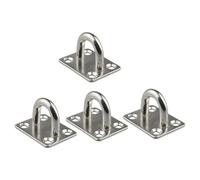 Angoily 4pcs Stainless Steel U-Shaped Ceiling Hooks with Smooth Surface and Square Eye Plate, Sturdy Wear-Resistant Hooks for Light Fixtures and Fans in Living Room or Home