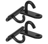 Angoily 4Pcs Stainless Steel Wall Mounted Pad Eye Plate Hooks U-Shaped Ceiling Anchors for Hanging Heavy Duty Items Black M5 Open Loop Hooks for Home Storage and Utility