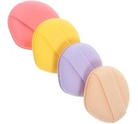 Angoily 4Pcs Thickened Round Makeup Sponges for Foundation and Powder Blending, Dual-Sided Beauty Applicator with Wide Ribbon, Reusable Face Makeup Puff for Daily Use