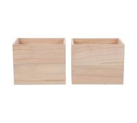 Angoily 4pcs Unfinished Wooden Boxes for Crafts Rustic Cube Planter Box Easy to Engrave Craft Supplies Storage Small Plants Organizer for Desktops Home Decoration 5.91x3.94x2.36in