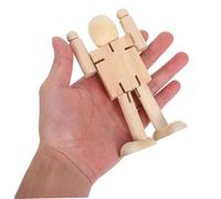 Angoily 4pcs Unfinished Wooden Peg Dolls with Movable Joints Large Wood Robot Figures for DIY Painting Craft Activities Educational Family Art Supplies for Kindergarten and Party
