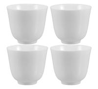 Angoily 4Pcs White Ceramic Tea Cups Set with Jade Glaze, Small Chinese Kung Fu Tasting Teacups for Tea Ceremony and Daily Use