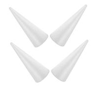 Angoily 4pcs White Foam Craft Cones Smooth Paintable Surface DIY Christmas Tree Shapes for Holiday Decorations Floral Foam Tree Cones