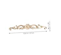 Angoily 4pcs Wood Carved Furniture Appliques Floral Onlays Unpainted Wooden Embellishments for Cabinet Doors Wall Mantels Dresser Closet Easy Install