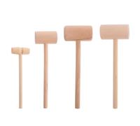Angoily 4Pcs Wooden Crab Mallet Set Solid Wood Seafood Hammer Cake Mallet Shellfish Cracker Tools for Kitchen and Party Use