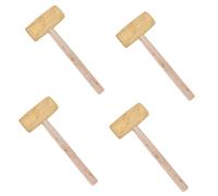 Angoily 4pcs Wooden Mallet for Woodworking and Leathercraft Small Multi-Purpose Hammer Smooth Finish for Projects and Carpentry Compact Design for Easy Portability