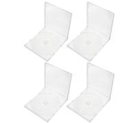 Angoily 4set Single Storage Case for Cds and Dvds Plastic Disc Jewel Case with Secure Snap Closure for Media Protection and Creating Custom Memorabilia for Fan Collection and DIY Projects