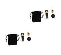 Angoily 4sets Clip Phone Camera Kit Wide Macro Fish Eye Lenses for Mobiles