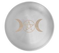 Angoily 5.5 Inch Pentagram Altar Ritual Plate, Witchcraft Tray Astrology Pentagram Plate, Iron RitualBurning Candle Holder, Jewelry Tray Incense Burning Bowl, Witchcraft Supplies