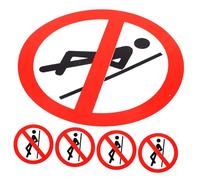 Angoily 5 Pcs Self-adhesive Do Not Lean Warning Sign Stickers Peel and Stick Safety Decals for Workshop Equipment Compliance