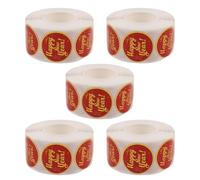 Angoily 5 Rolls Happy Year Stickers Envelope Seal Labels for Christmas and Lunar Year Party Decorations Multiuse Holiday Sticker Seals for Cards Envelopes Crafting