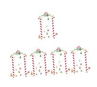 Angoily 5 Sets Christmas Door Frame Stickers Removable Festival Fireplace Decals Easy to Paste Christmas Wall Decor for Home Smooth Surface Self Adhesive Holiday Decoration