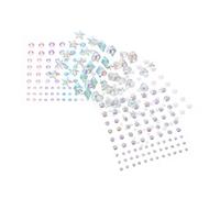 Angoily 5 Sheets Face Gems Stick On Earrings for, Mixed Rhinestone and Pearl Stickers Set with Hearts, Stars, and Shapes, Suitable for Festival and Party Makeup