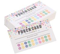 Angoily 50 sheets Cartoon Punch Cards for Classroom Reward Student Incentive Behavior Cards with Name and Reward Columns to Encourage Learning and Participation