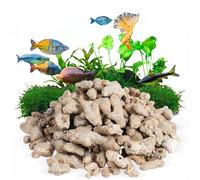 Angoily 500g Crushed Coral for Aquarium Filter Media - 15-40mm Natural Bones Sand with Black Mesh Bag - Porous Substrate to Raise Water Ph - Tropical Fish Tank Reef Stones Filtration