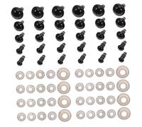 Angoily 500pcs Black Plastic Safety Eyes for Stuffed Animals with Washers to Assorted for Crochet Dolls Puppets and Plush Crafts Secure Attachment Smooth Glossy Finish for DIY Projects