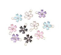 Angoily 50pcs Alloy Cherry Blossom Pendants for DIY Jewelry Making Small Creative Flower Charms for Bracelets and Accessories Shiny Crafting Beads for Party Decorations Random Color