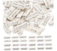 Angoily 50pcs Alloy Twelve Month Charms for DIY Jewelry Making for Necklaces Bracelets Easy to Use for Creative Crafts Fun Accessories for All Ages