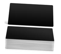 Angoily 50pcs Black Metal Business Card Blanks Engraving Name Cards Lightweight Portable for Artists Store Owners Trade Shows