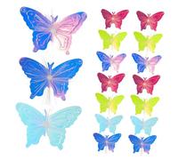 Angoily 50pcs Butterfly Solar Lights for Garden Pathways and Flower Beds Colorful PVC Fiber Optic Outdoor Decor with Easy Installation Vibrant Swaying LEDs for Patio and Christmas Ambiance