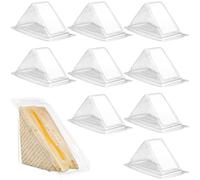 Angoily 50Pcs Clear Sandwich Packaging 15X3.3X3.1 Inch Triangle Slice Container for Bakery Dessert Storage and Portable Food Takeaway