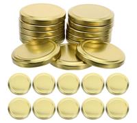 Angoily 50Pcs Metal Mason Jar Lids 66Mm Regular Mouth Sealing Caps Leak-Proof Reusable Canning Jar Covers for Food Storage and Jam Bottles Golden