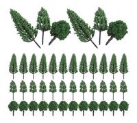 Angoily 50pcs Micro Landscape Model Trees Plastic Natural Design Flexible Combination Green Tree for Building Realistic Micro Landscapes and Railroad Scenery Decorating